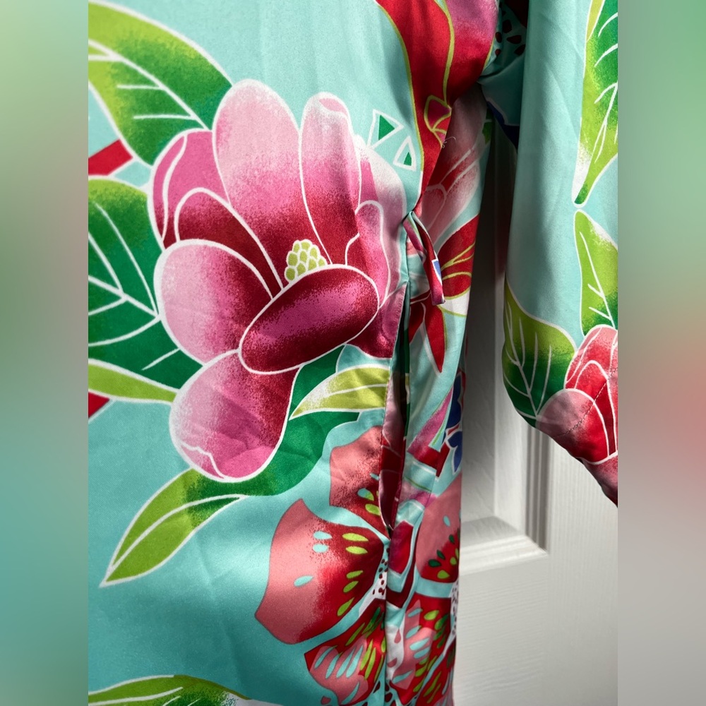 Natori Private Luxuries Star Blossom Kimono Caftan Robe Size M (NO BELT) - Picture 6 of 7